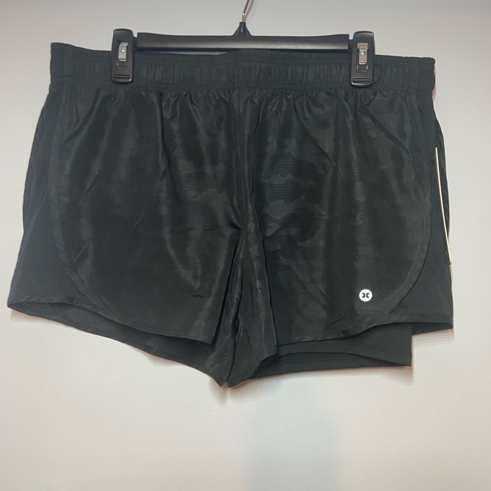 RBX Athletic Shorts Black Camo Large NWT